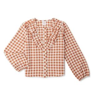 Wonder Nation Girls Long Sleeve Ruffle Top